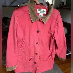 Vintage L.L. Bean Chore Barn Canvas Coat Utility Jacket in Red Size Large
